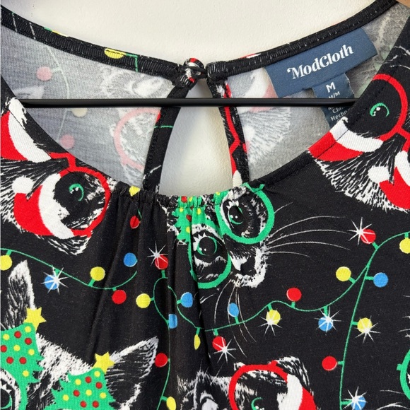 ModCloth Holiday Cat and Dogs Print Dress Medium NWT - Picture 5 of 11